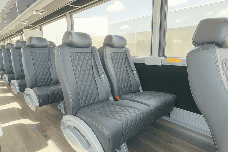 interior of Wake Forest Charter Bus charter bus