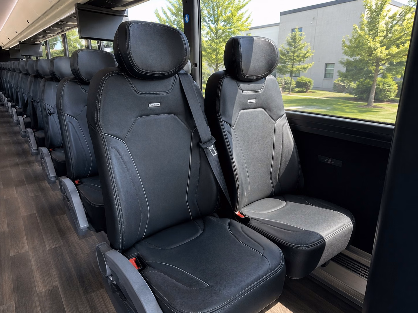wake forest charter bus rental interior